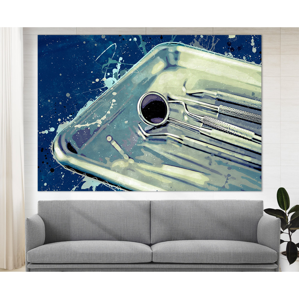 Dentist Wall Art, Dentist Gift, Abstract Dentist Watercolor Canvas Art, Dentist Office Decor, Stomatology Wall Art.jpg