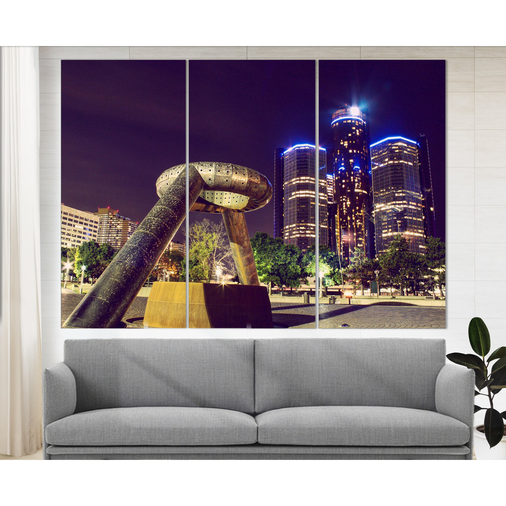 Detroit Skyline, Detroit Canvas Print, Detroit Photo Detroit Wall Art Detroit Poster Michigan Wall Decor Detroit Downtown.jpg