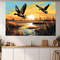 Ducks over Lake on Sunset Canvas Print, Ducks Painting, Hunting Wall Decor, Animals Wall Art, Framed and Ready to Hang.jpg
