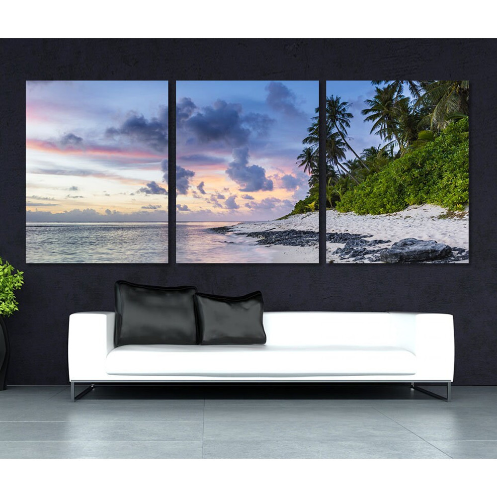 Extra Large Tropical Paradise Beach Panoramic Canvas Print Beach Wall Art Tropical Canvas Art Housewarming Gift Ocean Wall Decor Beach Art.jpg