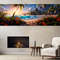 Fantasy Beach Painting, Large Beach Canvas Print, Ocean Beach Wall Art, Panoramic Beach Print, Framed and Ready to Hang.jpg