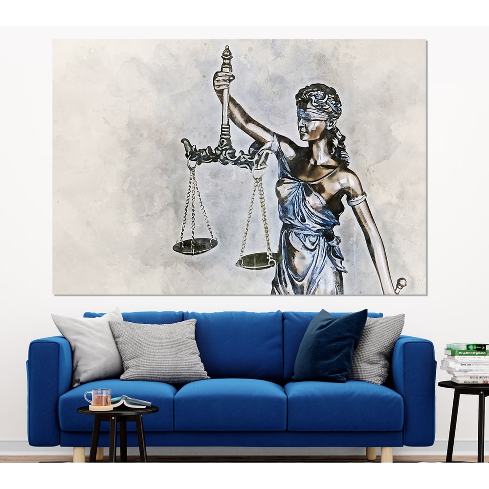 Femida Canvas Print, Gift for Lawyer, Attorney Gift, Judge Wall Art, Law Painting.jpg