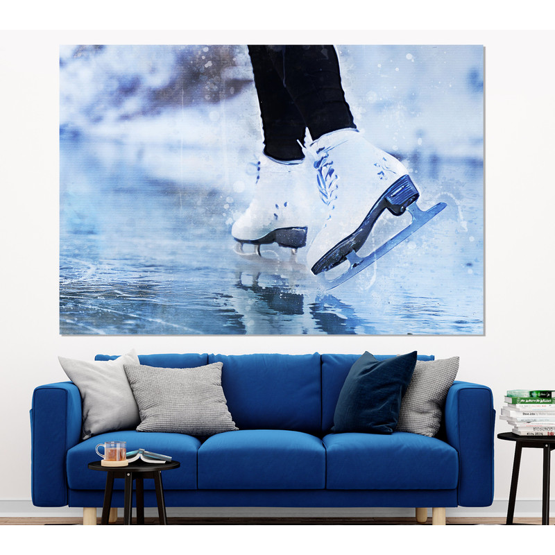 Figure Skating Abstract Skates Canvas Print, Figure Skating Wall Art.jpg