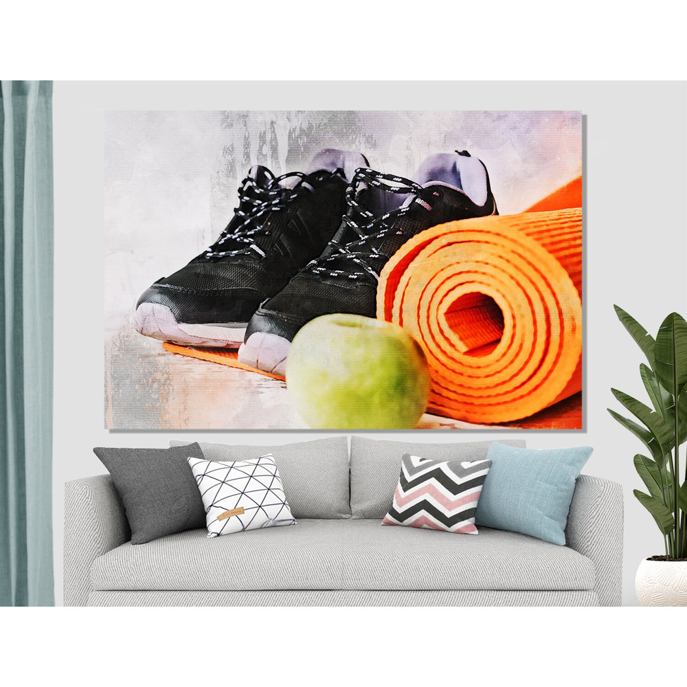 Fitness Motivation Watercolor Wall Art, Workout Canvas Print, Sport Wall Decor, Gym Decor, Fitness Wall Art.jpg