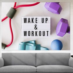 fitness wall art, workout motivation canvas art, fitness canvas print ,gym decor, workout poster spo