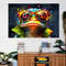 Frog in Glasses Abstract Painting Canvas Print, Teen Room Decor, Nursery Wall Art, Animals Wall Art, Framed and Ready to Hang.jpg