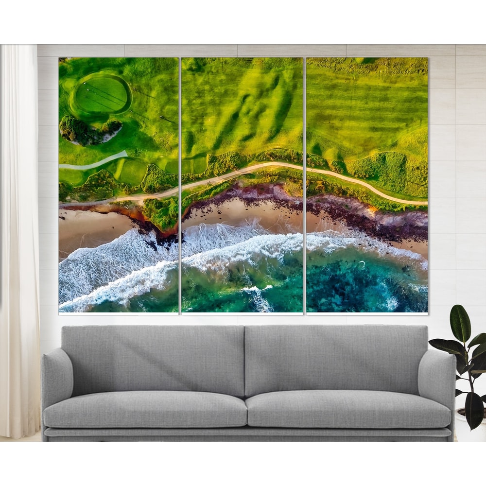 Golf Course By The Ocean Canvas Print, Golf Wall Art, Golf Canvas Art, Golf Player Gift, Golf Club Wall Decor, Golf Course Canvas Art.jpg