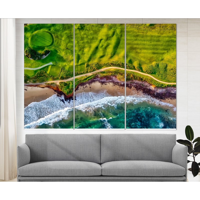 Golf Course By The Ocean Canvas Print, Golf Wall Art, Golf Canvas Art, Golf Player Gift, Golf Club Wall Decor, Golf Course Canvas Art.jpg