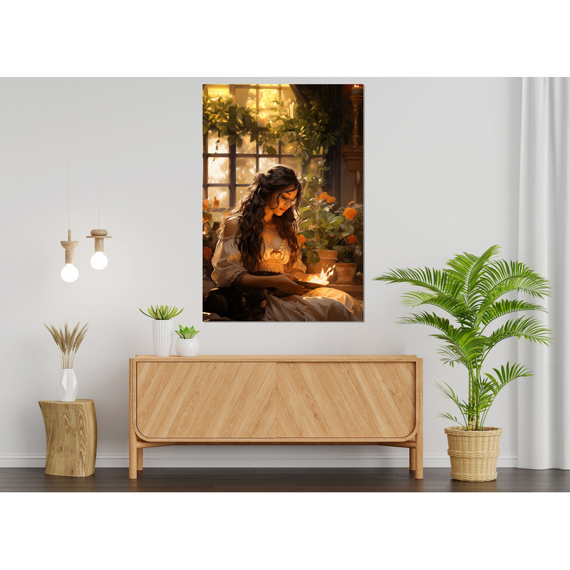 Hestia - Goddess of Hearth and Home Canvas Print, Greek Mythology, Hestia Painting, Framed and Ready to Hang.jpg