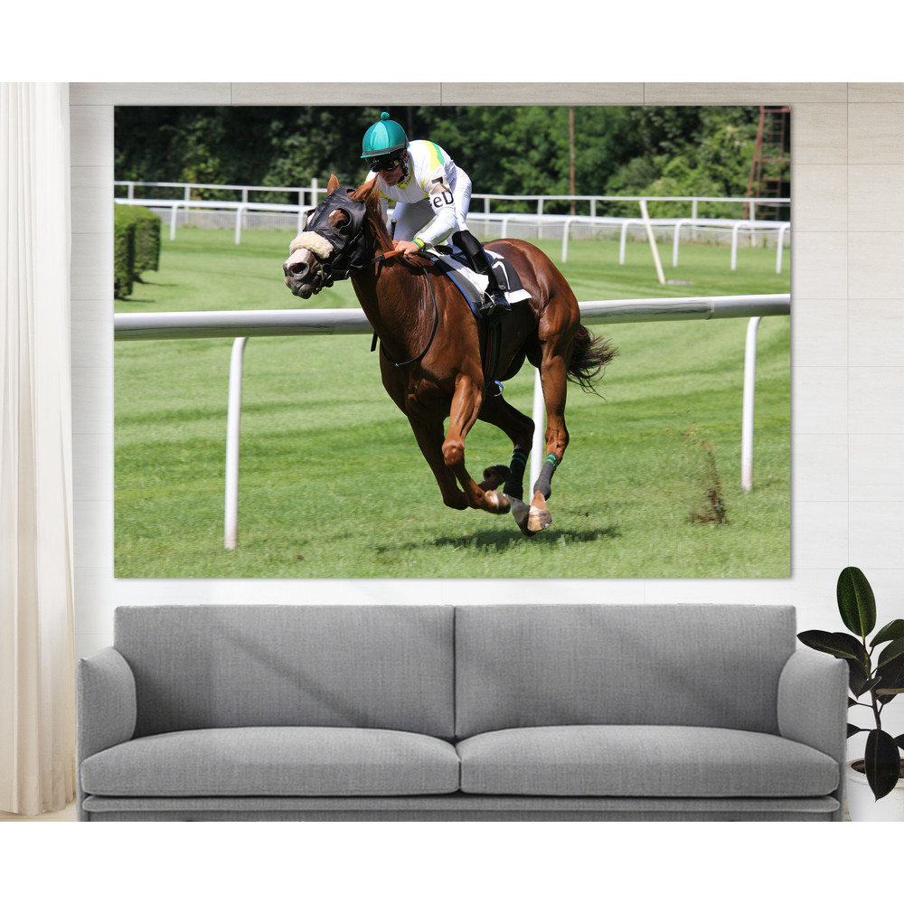 Horse Racing Canvas Print, Horse Racing Wall Art, Horse Sports Wall Decor.jpg