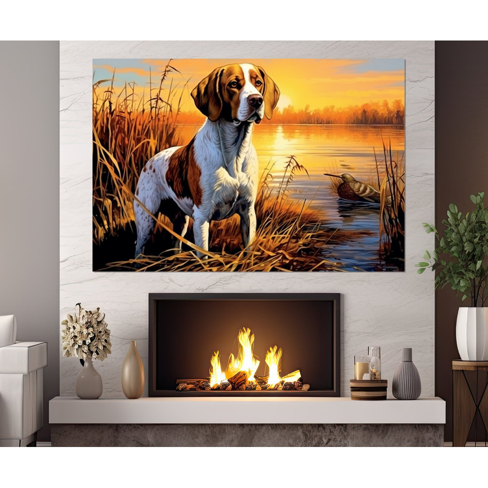 Hunting Dog Canvas Print, Hunting Wall Art, Hunter Gift, Framed and Ready to Hang.jpg