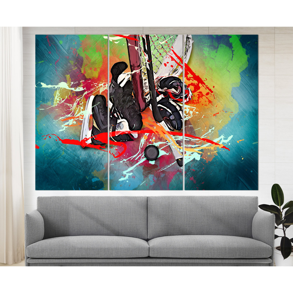 Ice Hockey Wall Art, Hockey Canvas Print, Vintage Hockey Sticks Photo, Hockey Wall Decor, Boys Room Decor, Hockey Fan Gift Gift.jpg