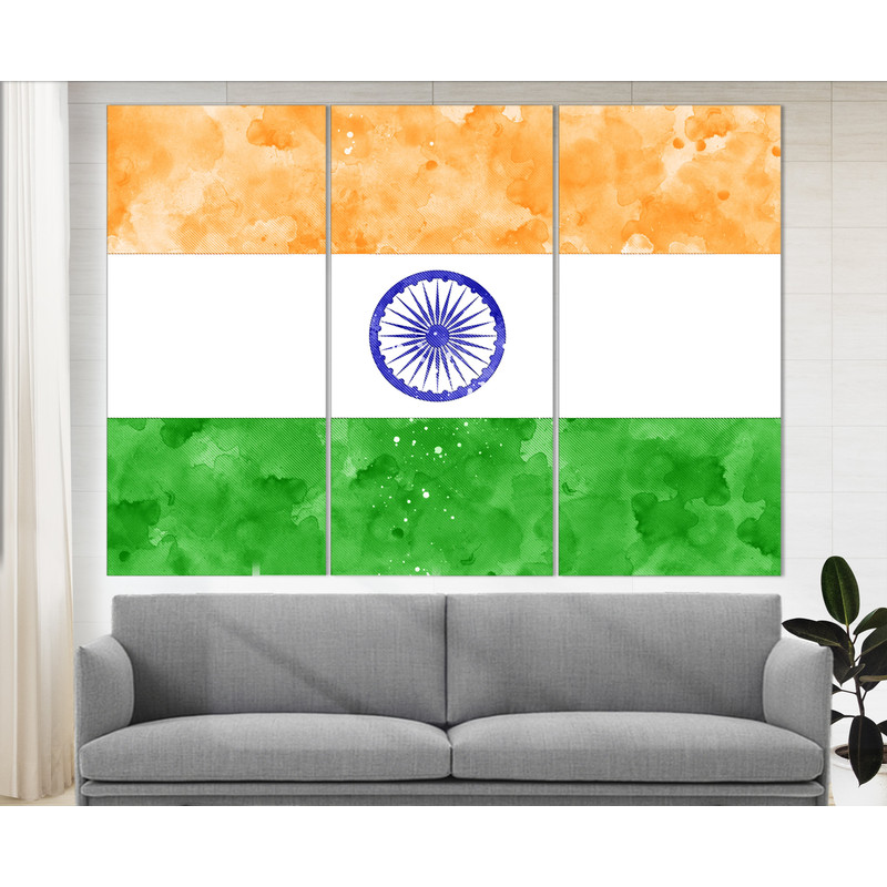 India Flag Canvas Print, India Wall Art, Flag of India Print.jpg