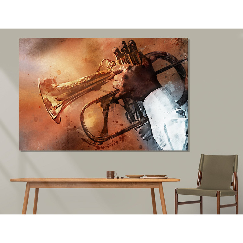 Jazz Wall Art, Trumpeter Gift, Trumpet Canvas Print, Abstract Music Wall Art, Musician Gift-2.jpg