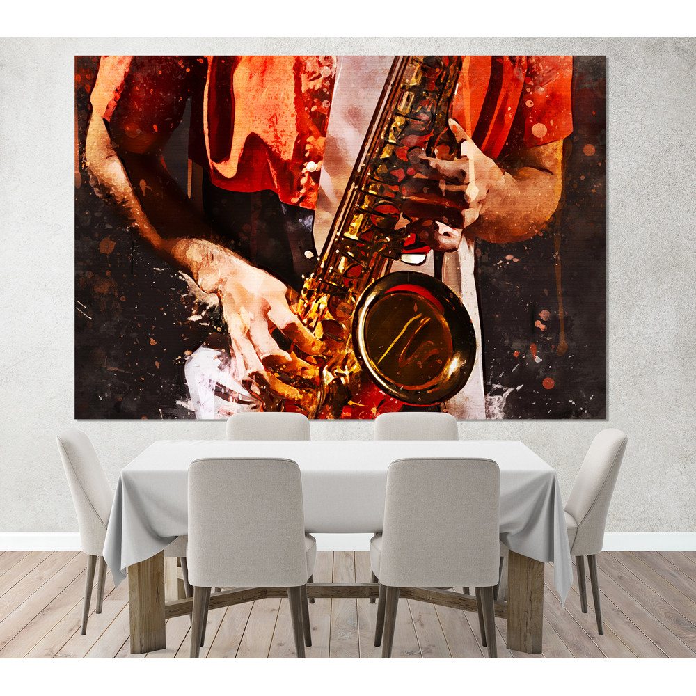 Jazz Wall Art, Trumpeter Gift, Trumpet Canvas Print, Abstract Music Wall Art, Musician Gift-1.jpg