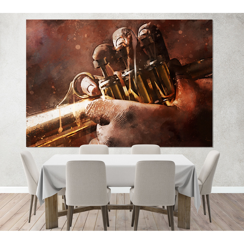Jazz Wall Art, Trumpeter Gift, Trumpet Canvas Print, Abstract Music Wall Art, Musician Gift.jpg