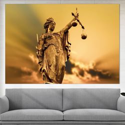 justice canvas print, gift for lawyer office decor judge wall art law attorney gift femida lawyer gi