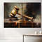 Justice Wall Art, Judge Hammer Vintage Style Oil Painting Canvas Print, Lawyer Gift, Lawyer Office Decor, Framed and Ready to Hang.jpg