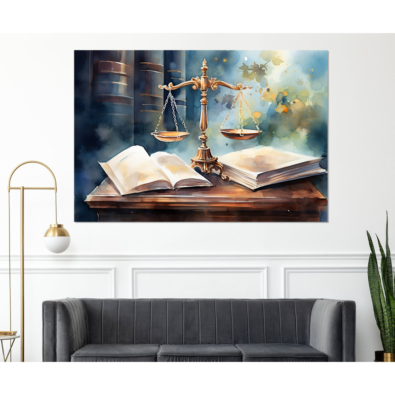 Justice Wall Art, Vintage Style Justice Oil Painting Canvas Print, Lawyer Gift, Judge Office Decor, Framed and Ready to Hang.jpg