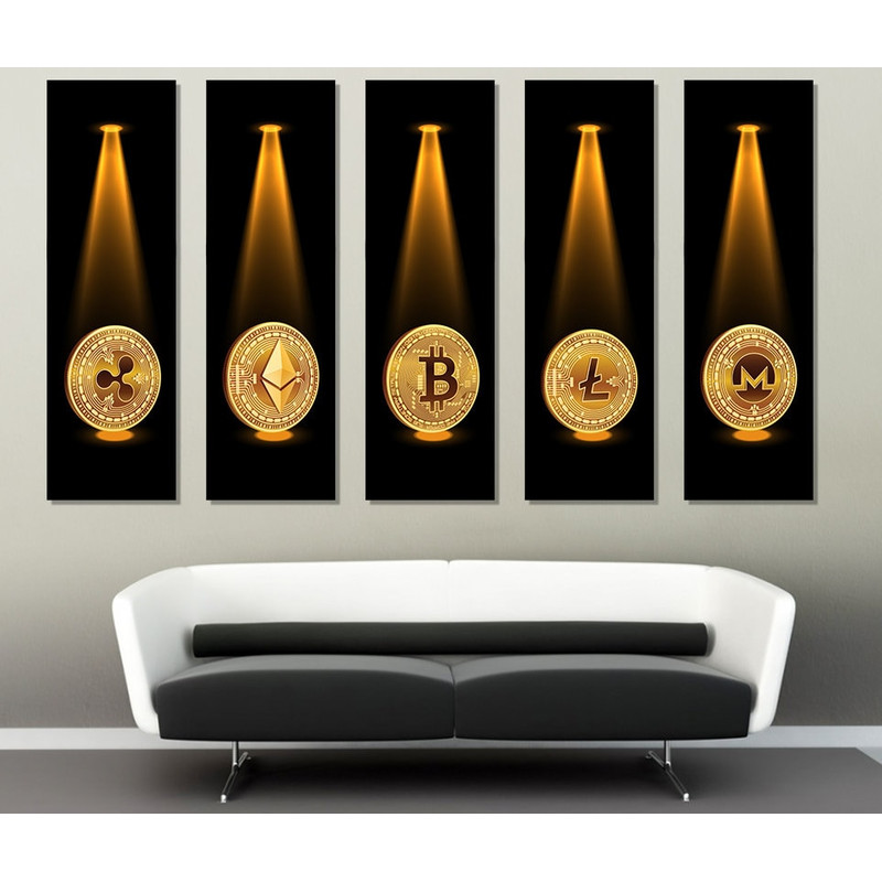 Large Bitcoin Canvas Art, Cryptocurrency Trader Gift, Bitcoin Wall Decor.jpg