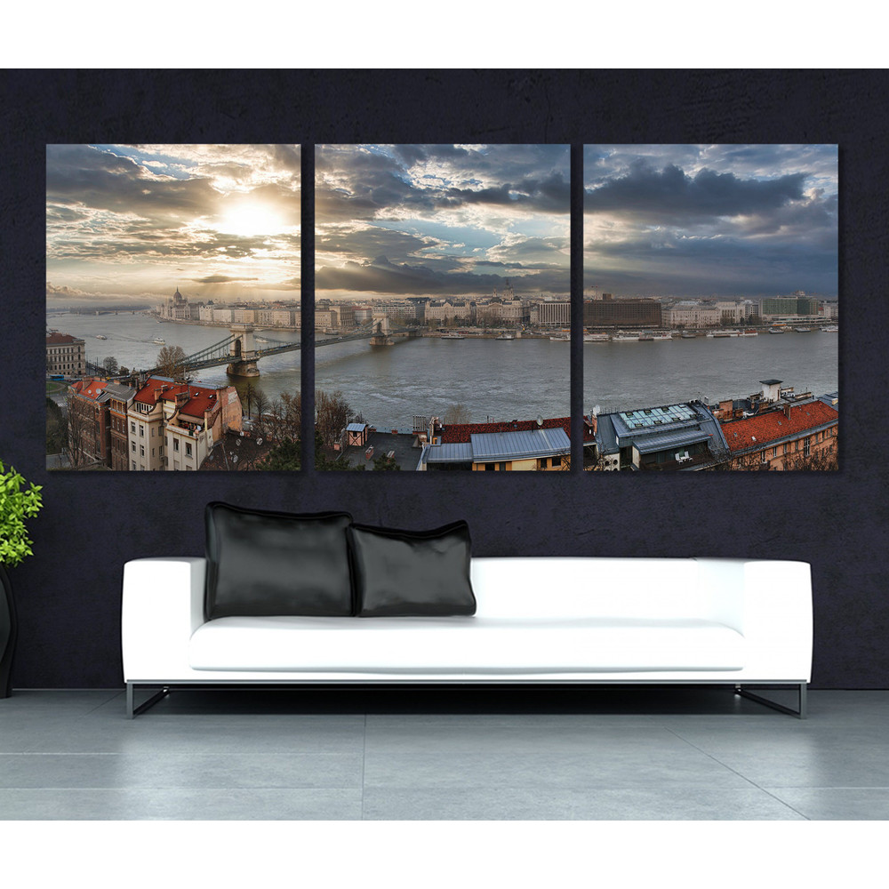 Large Budapest Panorama, Budapest Canvas Print, Budapest Skyline, Hungary Wall Art.jpg