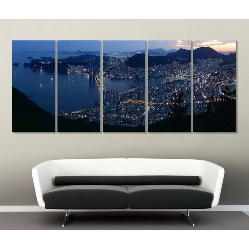 Large Busan Panorama, Busan Canvas Print, Busan Skyline, South Korea Wall Art.jpg