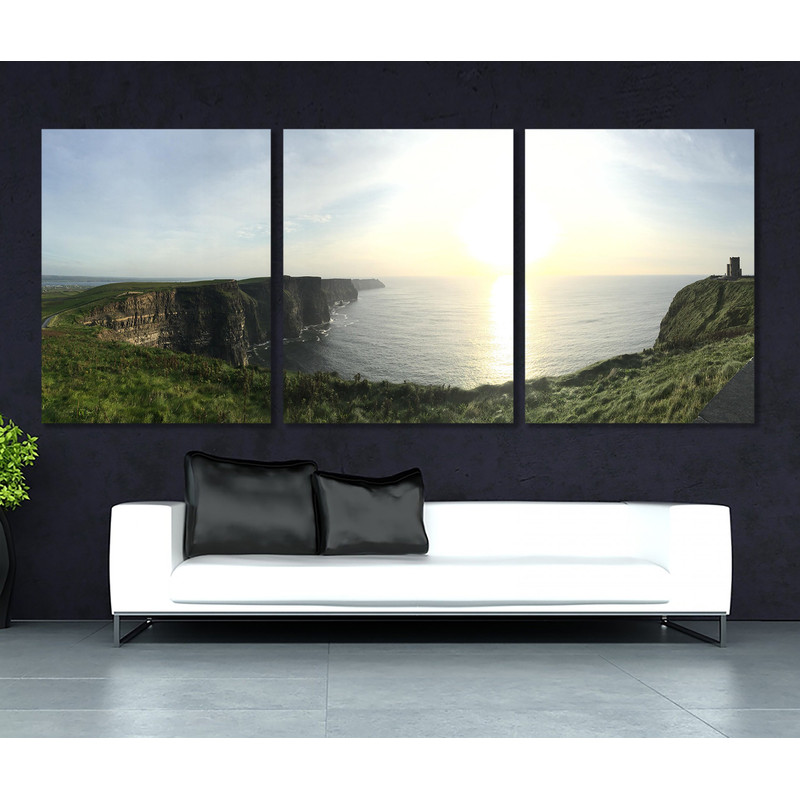 Large Cliffs Of Moher Canvas Print, Cliffs Of Moher Panorama, Ireland Wall Art.jpg