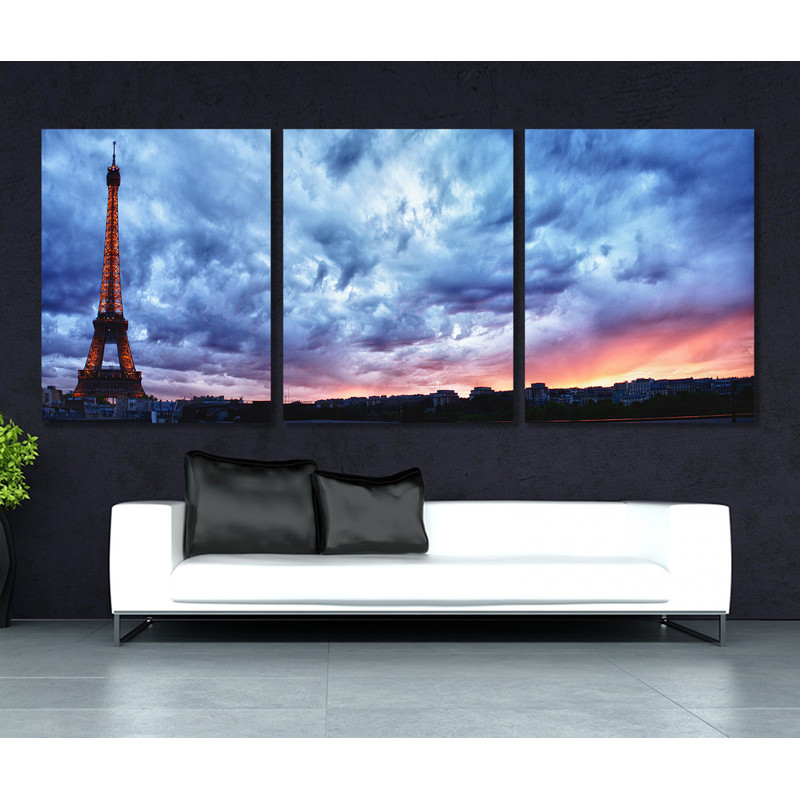 Large Eiffel Tower Canvas Print, Paris Skyline, Paris Wall Art, France.jpg