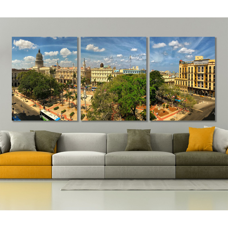 Large Havana Canvas Print, Havana Skyline, Havana Wall Art, Cuba.jpg