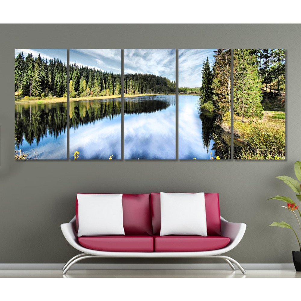 Large Lake Panorama, Lake Canvas Print, Nature Wall Art.jpg