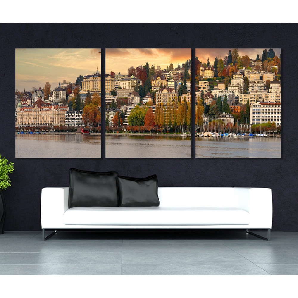 Large Lucerne Canvas Print, Lucerne Skyline, Lucerne Wall Art, Switzerland.jpg