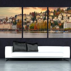 large lucerne canvas print, lucerne skyline, lucerne wall art, switzerland