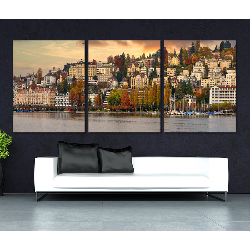 Large Lucerne Canvas Print, Lucerne Skyline, Lucerne Wall Art, Switzerland.jpg