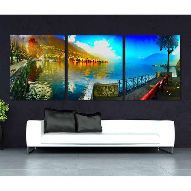 Large Lugano Canvas Print, Lugano Skyline, Lugano Wall Art, Switzerland.jpg