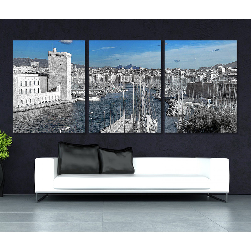 Large Marseille Canvas Print, Marseille Skyline, Marseille Wall Art, France.jpg