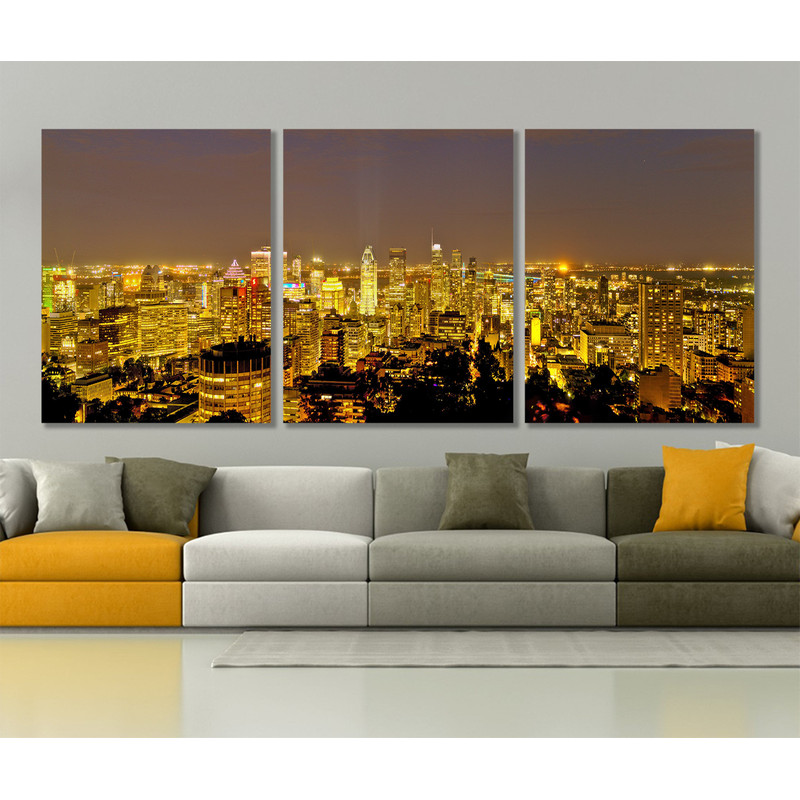 Large Montreal Canvas Print, Montreal Skyline, Montreal Wall Art, Canada.jpg