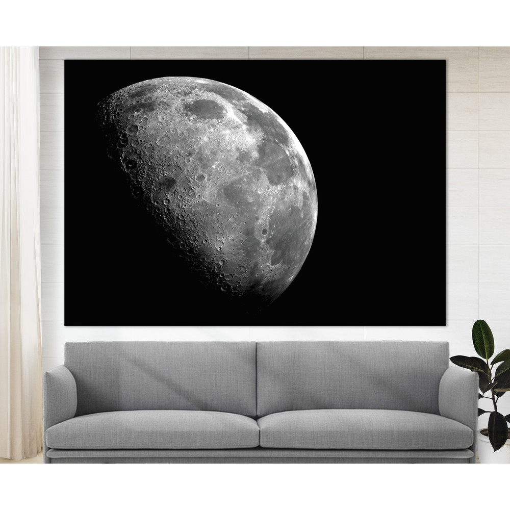 Large Moon Canvas Art, Black and White Moon Photo, Moon Canvas Print, Moon Print, Space Wall Art.jpg