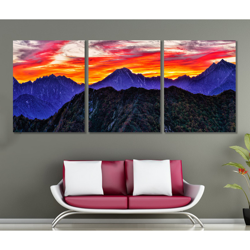 Large Morning Glow Canvas Print, Mountains Wall Art.jpg