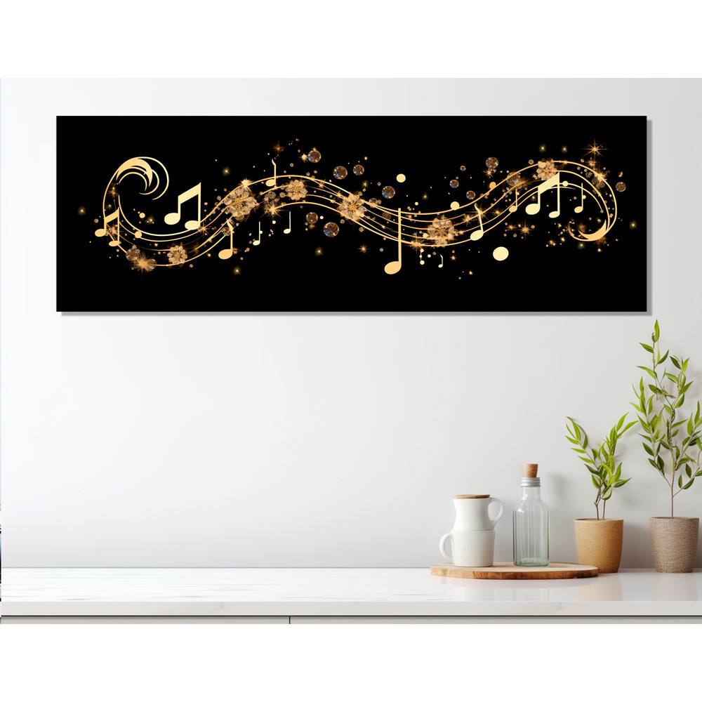 Large Music Wall Art, Abstract Notes Canvas Print, Musician Gift, Abstract Music Wall Art, Music Canvas Art, Framed and Ready to Hang.jpg