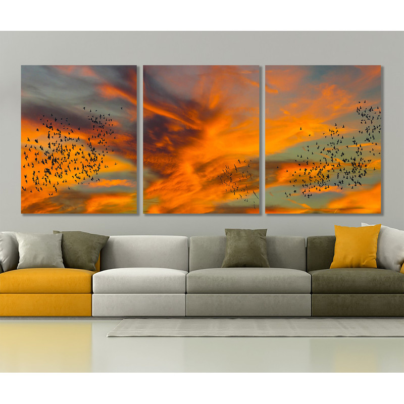 Large Red Sky Canvas Print, Sunset Clouds, Sky Wall Art.jpg