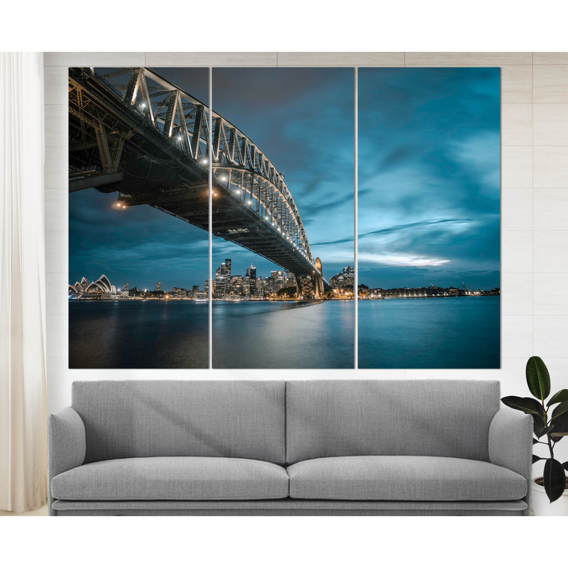 Large Sydney Canvas Print Harbour Bridge Poster Australian Wall Art Sydney Gift Sydney Skyline Home Living Room Office Decor Australia Art.jpg