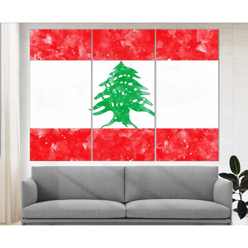 Lebanon Flag Canvas Print, Lebanon Wall Art, Flag of Lebanon Print.jpg