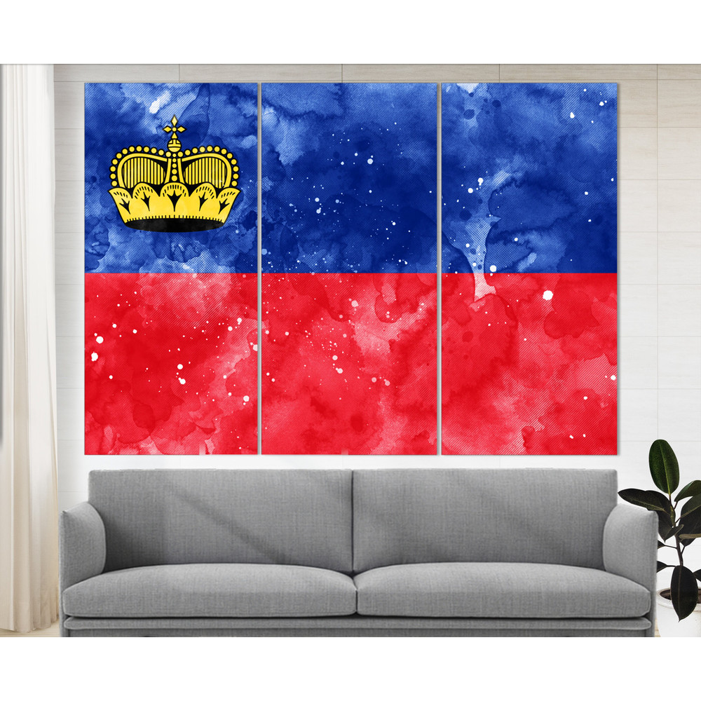 Liechtenstein Flag Canvas Print, Liechtenstein Wall Art, Flag of Liechtenstein Print.jpg
