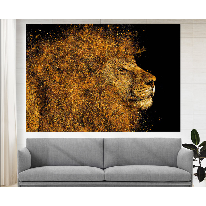 Lion Print, Lion Wall Art, Lion Canvas Art, Wild Nature Lion Photo Wild Cats Home Decor Office Wall Art Living Room Decor Lion Poster.jpg