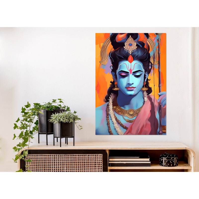Lord Rama - Hindu Gods Canvas Print, Indian Hindu Gods Painting, Indian Wall Art, Framed and Ready to Hang.jpg
