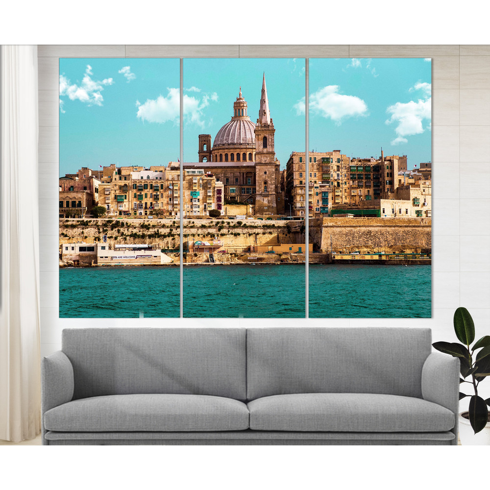 Malta Wall Art, Valletta Skyline, Malta Canvas Art, Valletta Canvas Print.jpg