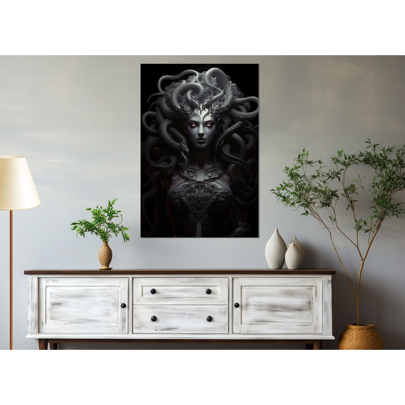 Medusa Gorgon Canvas Print, Gorgon Painting, Greek Mythology Wall Art, Framed and Ready to Hang.jpg