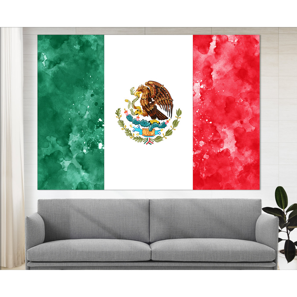Mexico Flag Canvas Print, Mexico Wall Art, Flag of Mexico Print.jpg