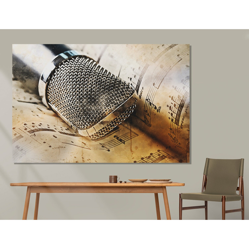 Microphone Canvas Print, Watercolor Music Wall Art, Singer Gift, Microphone Canvas Art, Abstract Music Wall Art, Musician Gift.jpg