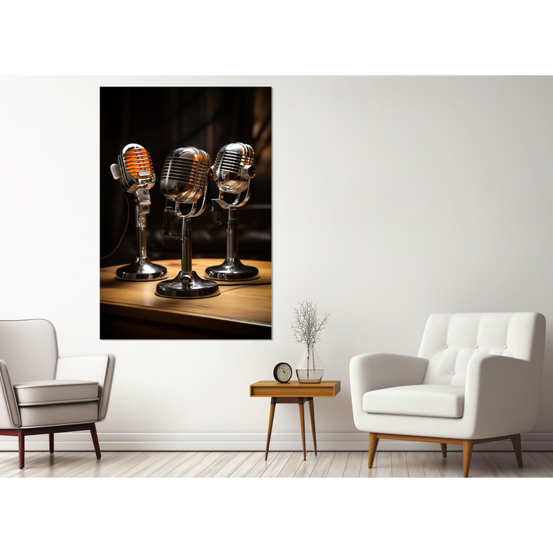 Microphones Canvas Print, Framed and Ready to Hang.jpg